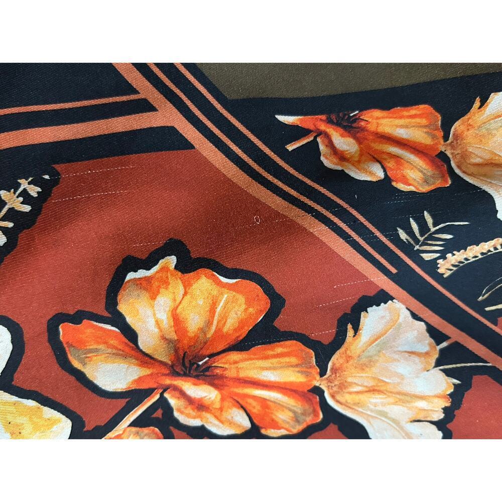 River Island Off the shoulder Satin Top copper tropical print blouse size 10 - Picture 7 of 10